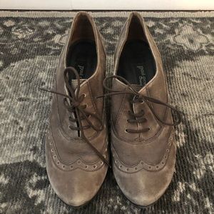 Paul Green Kelsey Nubuck Leather Oxford Heel